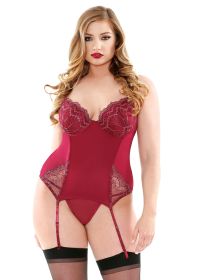 Bustier & G-String Burgundy 3Xl/4Xl