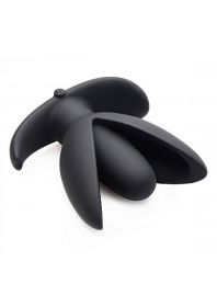 Sprouted 10X Silicone Vibrating Anchor Anal Plug - Black
