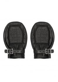 Bondage Mittens Padded With Metal Teeth - Black