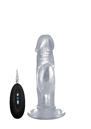 Vibrating Realistic Cock - 6 Inch - Transparent