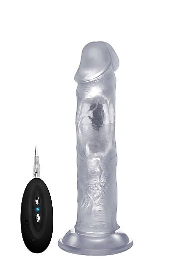 Vibrating Realistic Cock - 9 Inch - Transparent