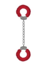 Furry Ankle Cuffs - Red