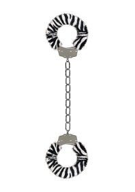 Furry Ankle Cuffs - Zebra